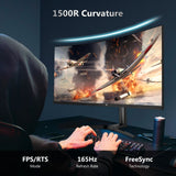 Z-EDGE UG34 34  165Hz QHD Ultrawide Curved Gaming Monitor Adjustable Stand