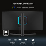 Z-EDGE UG34 34  165Hz QHD Ultrawide Curved Gaming Monitor Adjustable Stand