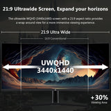 34Inch Ultrawide Gaming Monitor. WQHD(3440*1440P) 165Hz Curved Monitor.1500R. 99% sRGB. Computer Monitor That Support AMD Freesync. HDMI 2.0 & Displayport 1.4.Wall Mountable Installs-Black
