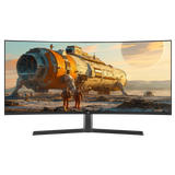 Z-Edge 34 Ultrawide 2K Curved Gaming Monitor with 165Hz Refresh Rate. 21:9 Aspect Ratio. 1ms MPRT. 3440x1440 Resolution. 1500R Curvature. VA Panel. 178 Viewing Angles.