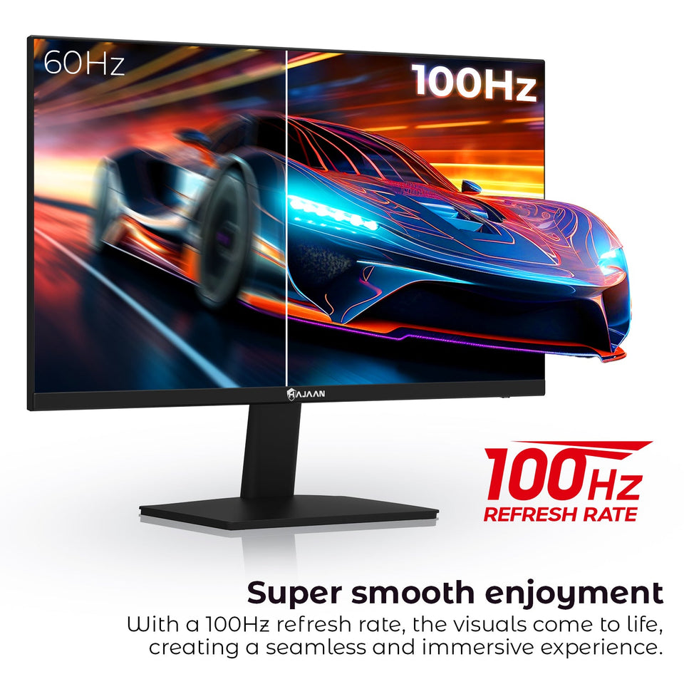 HAJAAN 24 Inch FHD 1920 x 1080p IPS Computer Monitor with 100Hz Refresh Rate | Ultra-Slim Bezels | Wall Mountable | HDMI. VGA (X2424i) - 1 Year Warranty