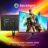 HAJAAN 32 Inch FHD 1080p Curved Gaming Monitor with RGB Lighting 200Hz Refresh Rate with VA Display. Built-in Speakers. Tilt Adjustment. Wall Mountable 2x HDMI. DP (X3223C) - Black