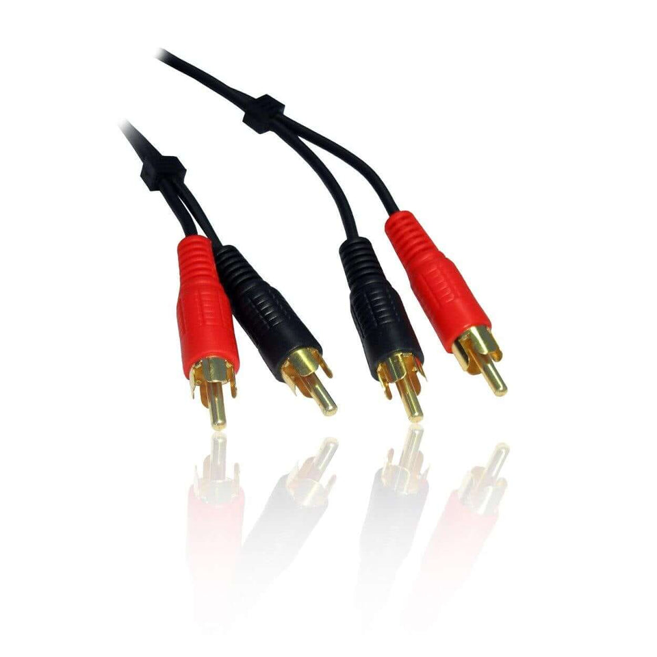 1.2 METRE 2 RCA M - 2X RCA M BLACK CABLE