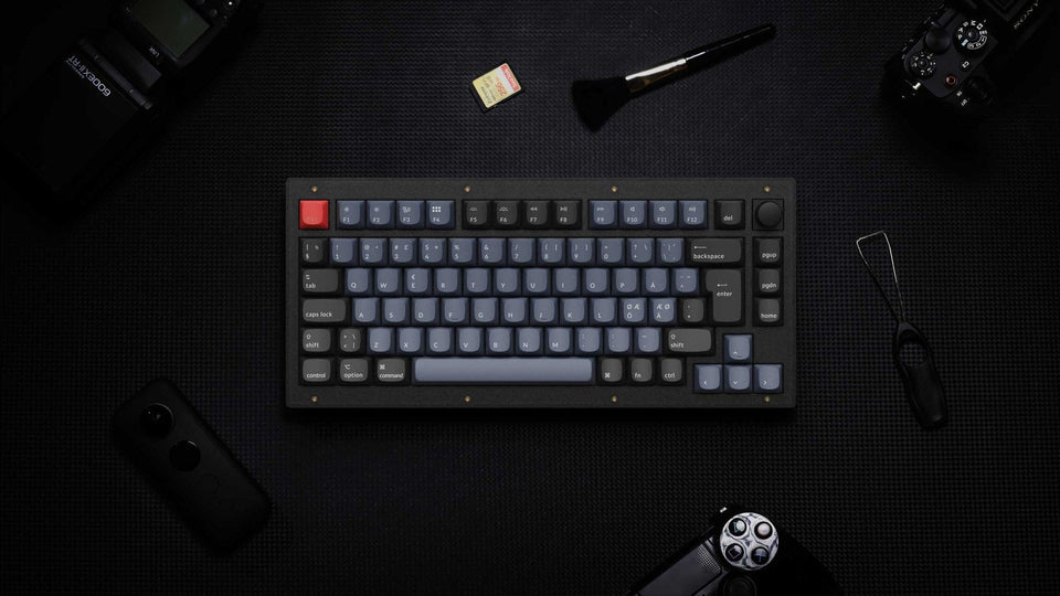 Keychron V1 Knob QMK Frosted Black RGB ISO UK Tactile K Pro Brown