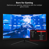Refurbished: Z-EDGE 24 Inch Curved Gaming Monitor 180Hz 1ms Full HD 1080P HDMI & DP Port Support Universal Wall Mount