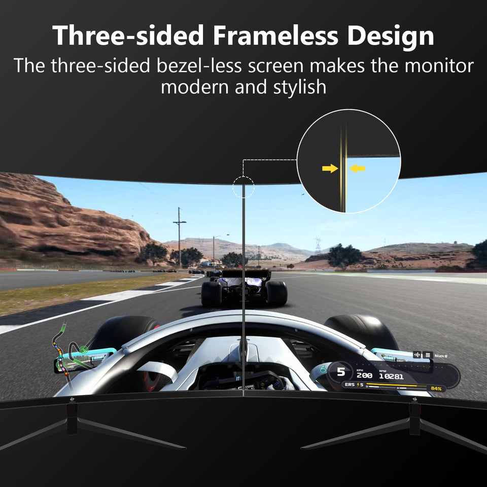 Z-EDGE 27 inch 1920 x 1080 Full HD 200 Hz 1 ms Curved Gaming Monitor. HDMI 2.1. DP 1.4. Support Standard Mount